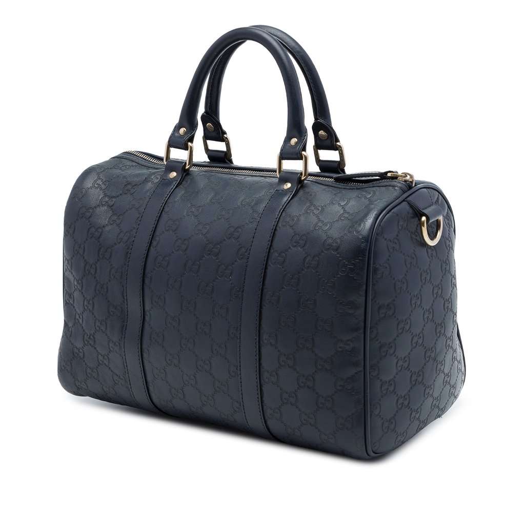 Gucci Medium Guccissima Joy Boston Bag Blue Leather Very good - Back View