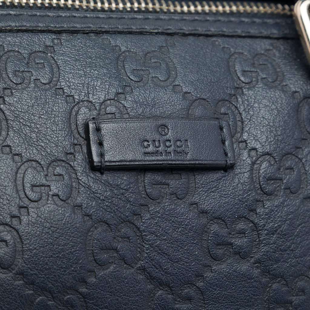 Gucci Medium Guccissima Joy Boston Bag Blue Leather Very good - Box View