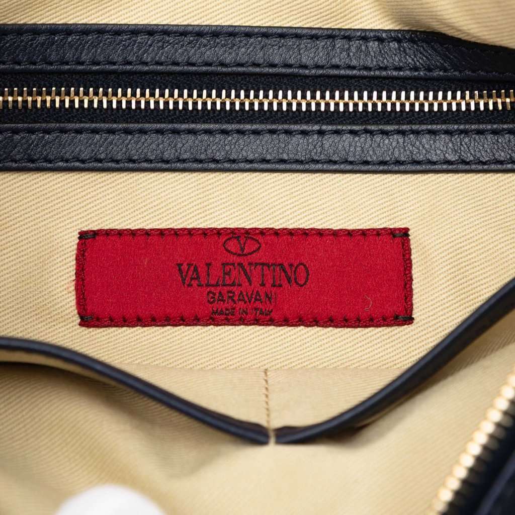 Valentino Leather Rockstud Clutch Black Leather Very good condition - Box View