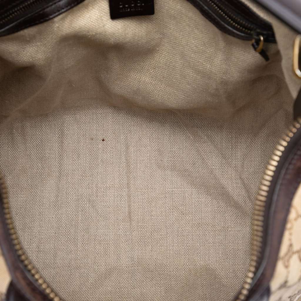 Gucci GG Canvas and Crocodile Embossed Calfskin Secret Satchel Beige Very good condition - Model View