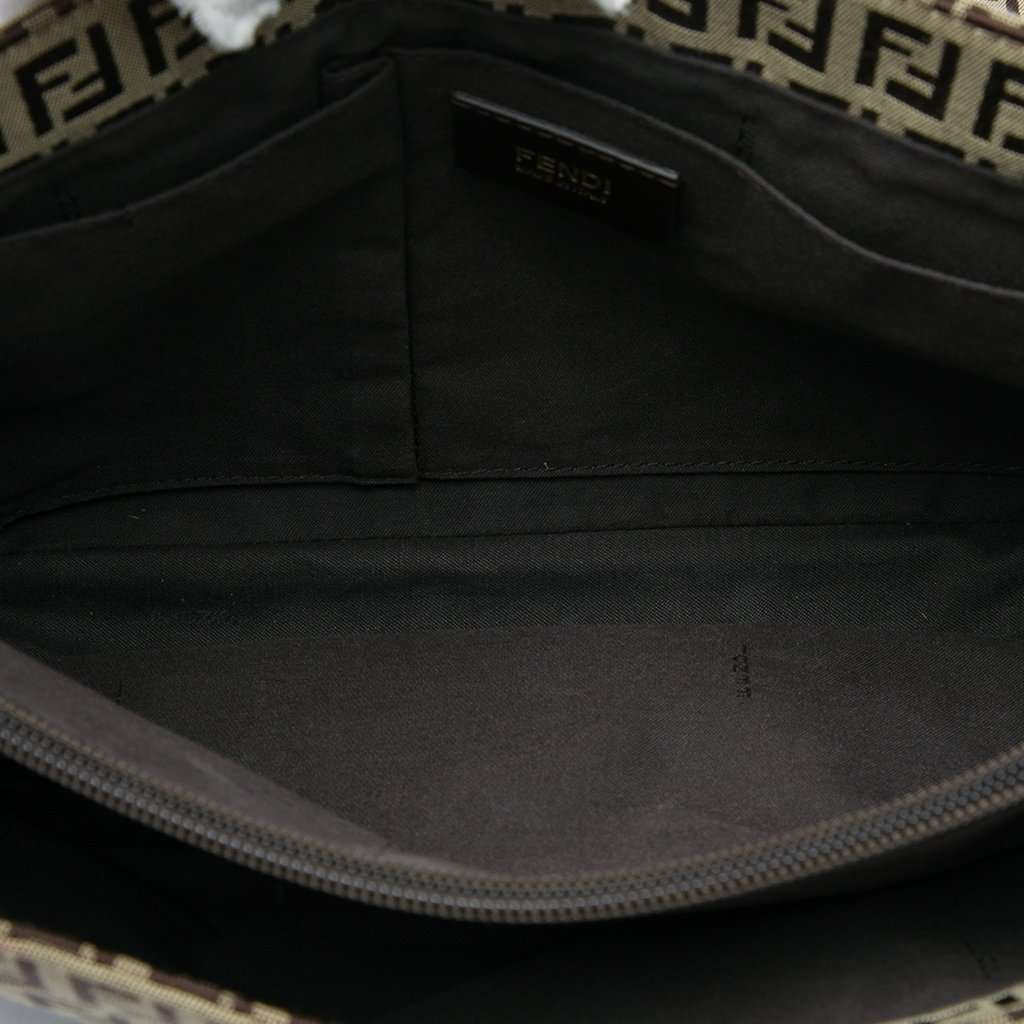 Fendi Zucchino Canvas Messenger Bag Beige Very good - Model View