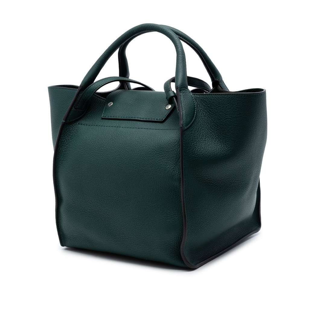 Celine Small Grained Calfskin Big Bag Green Leather Very good condition - Back View