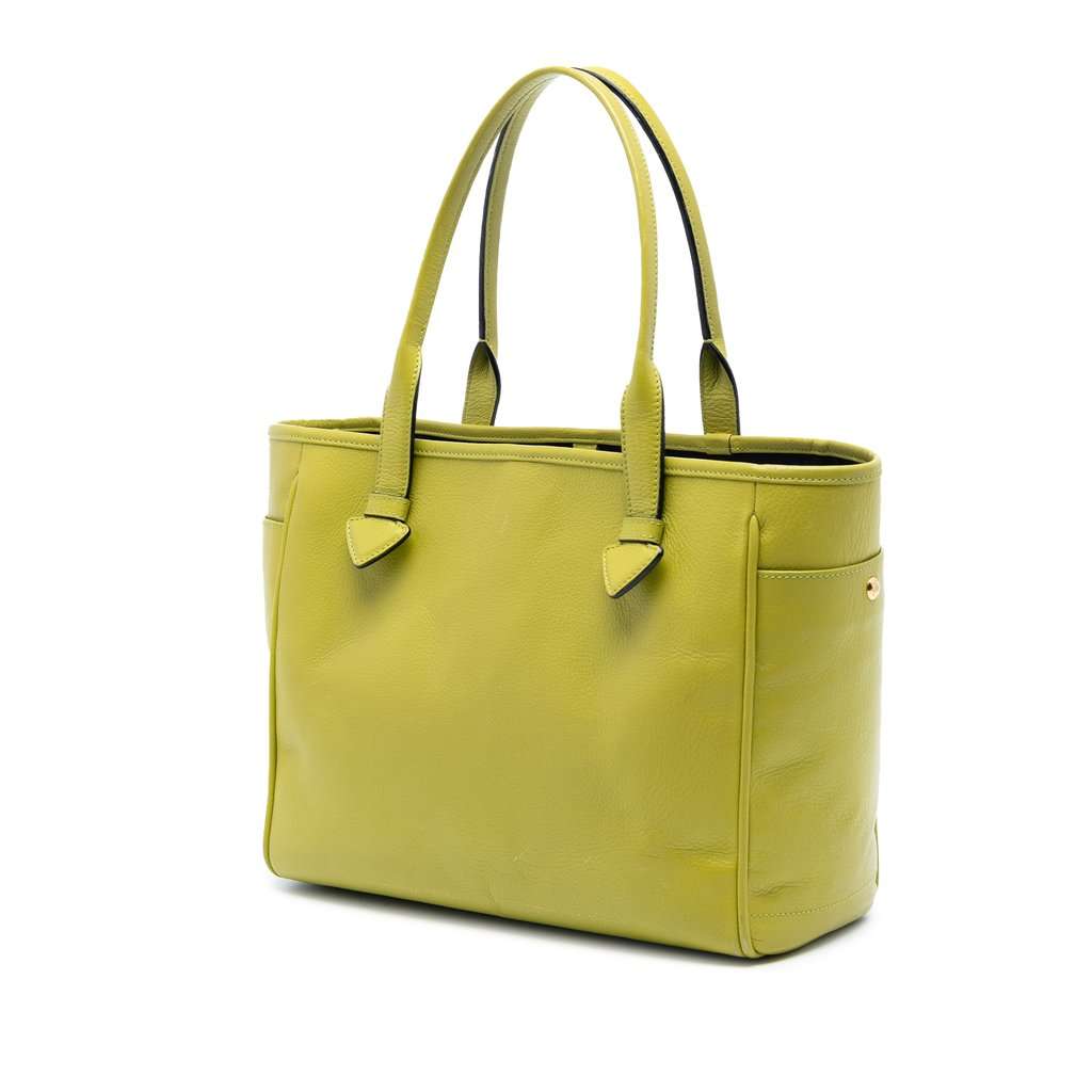 Loewe Leather Heritage Tote Green Leather Very good condition - Back View
