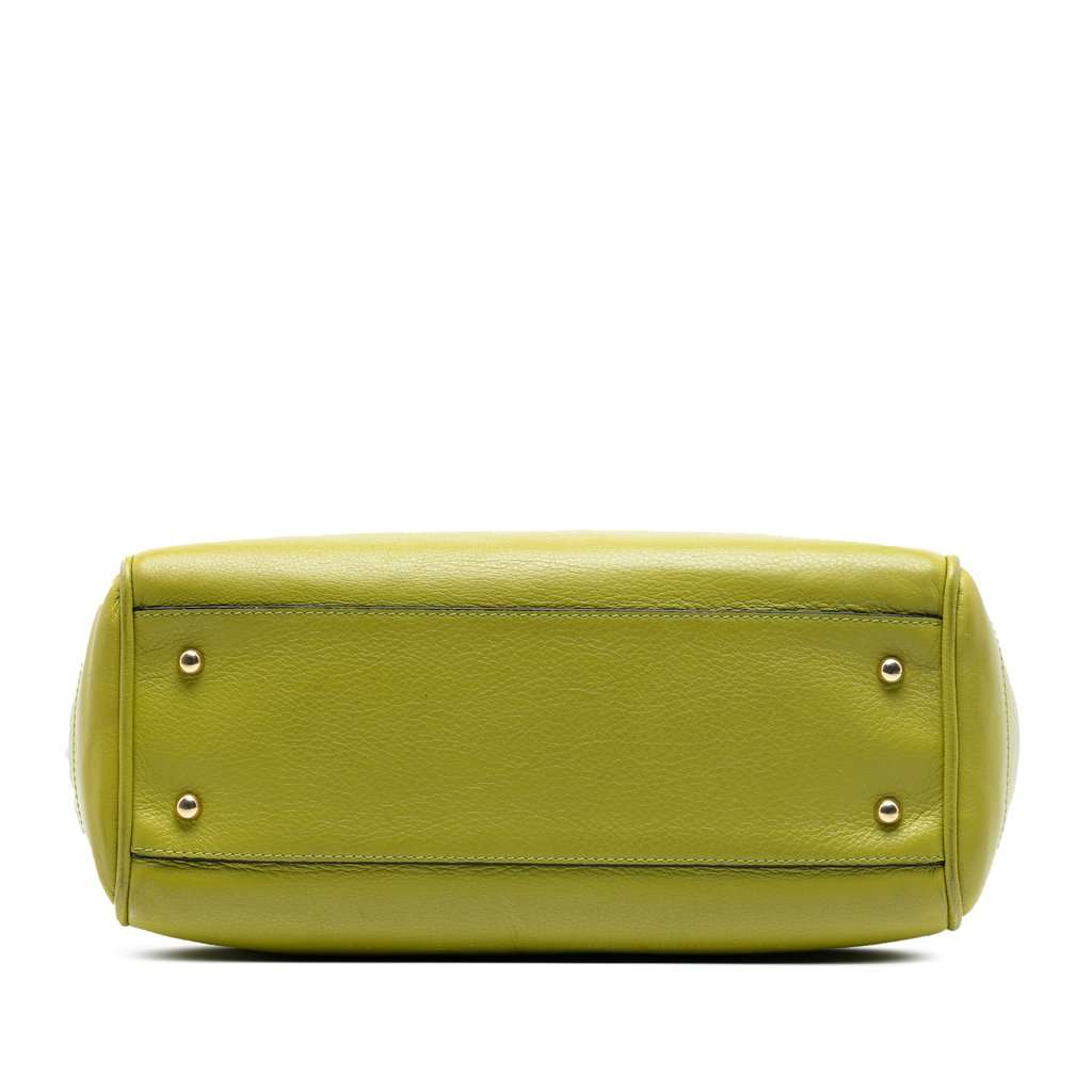 Loewe Leather Heritage Tote Green Leather Very good condition - Inside View