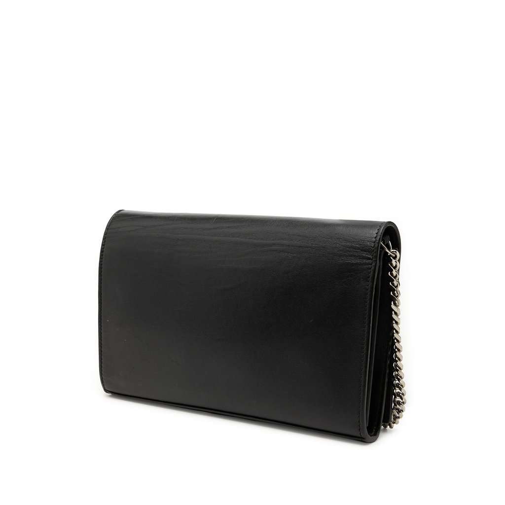 Saint Laurent Calfskin Star Applique Classic Monogram Kate Wallet on Chain Black Leather Very good - Back View