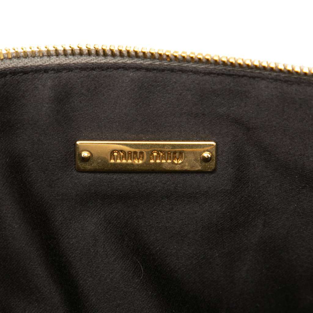 Miu Miu Matelasse Nappa Clutch Beige Leather Very good - Box View