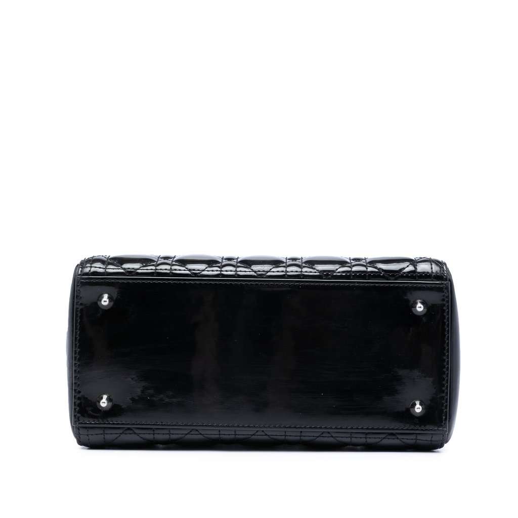 Dior Medium Patent Cannage Lady Dior Black Leather Very good condition - Inside View