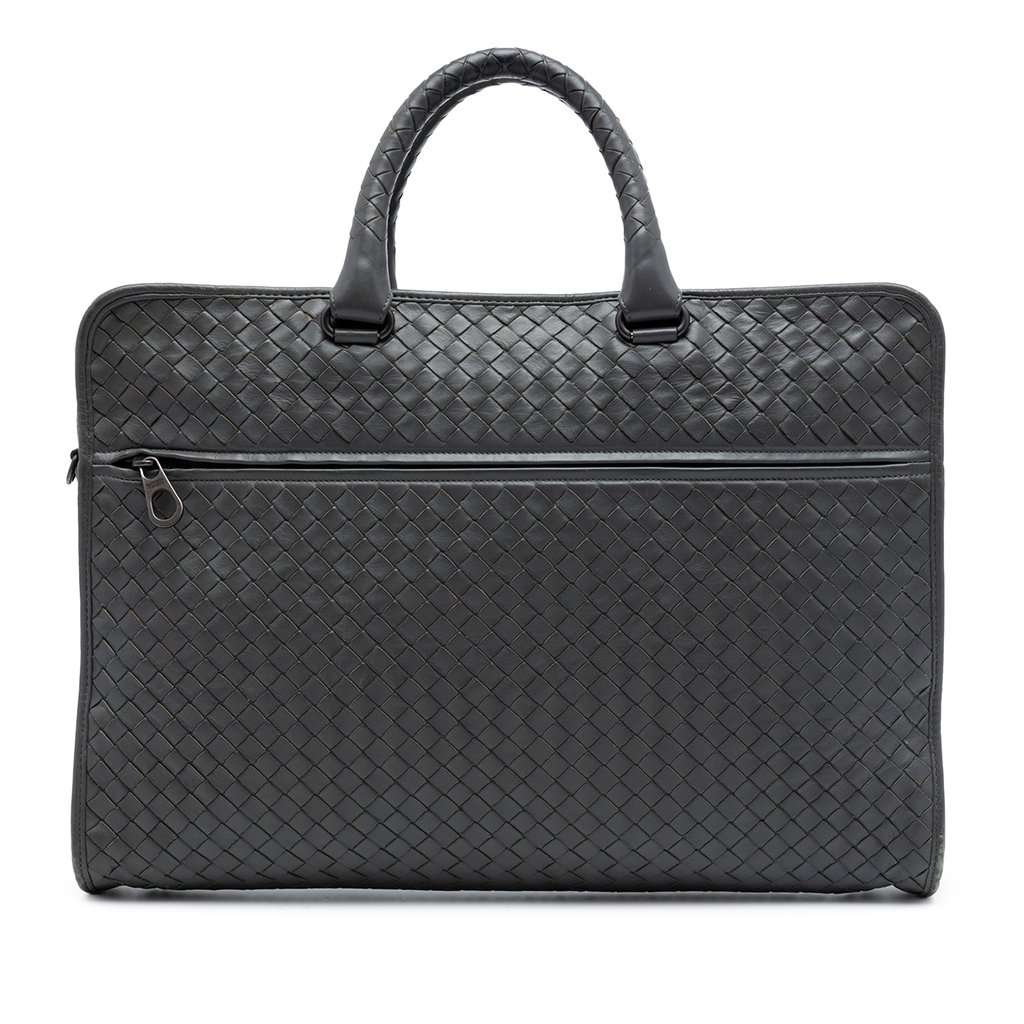 Bottega Veneta Nappa Intrecciato Business Bag Brown Leather Very good condition - Front View
