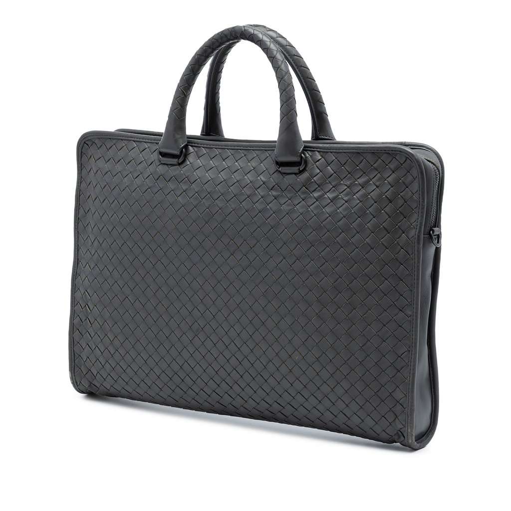 Bottega Veneta Nappa Intrecciato Business Bag Brown Leather Very good condition - Back View
