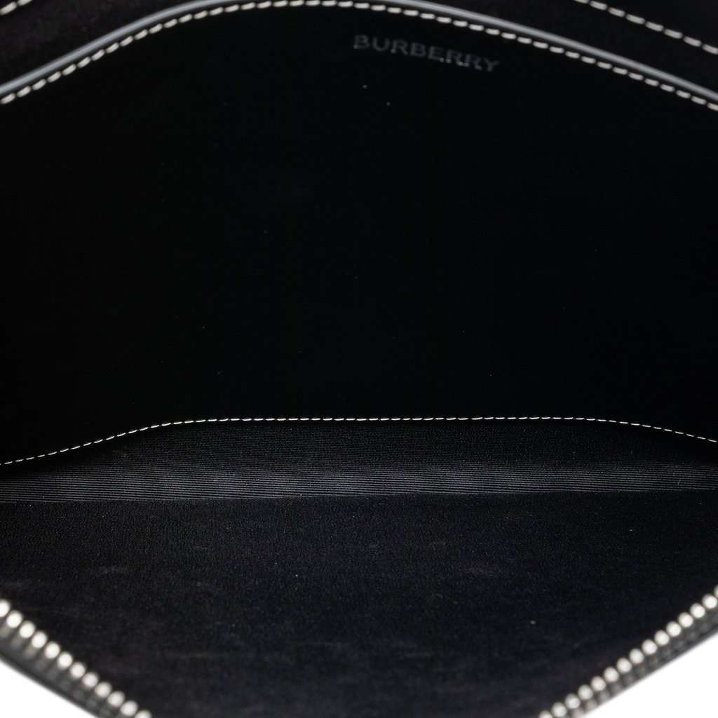 Burberry Check Coated Canvas Zip Pouch Brown Very good condition - Model View