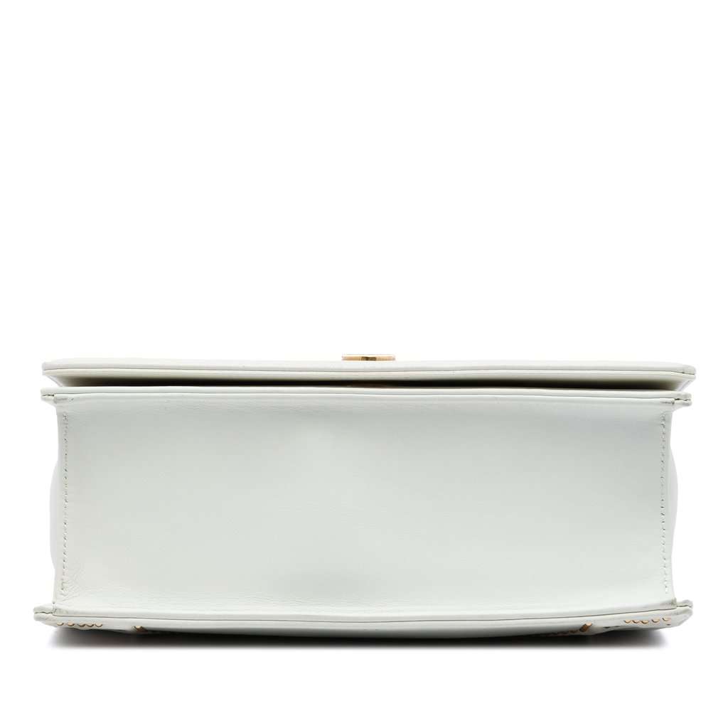 Dior Medium Studded Lambskin Diorama Flap White Leather Very good - Inside View