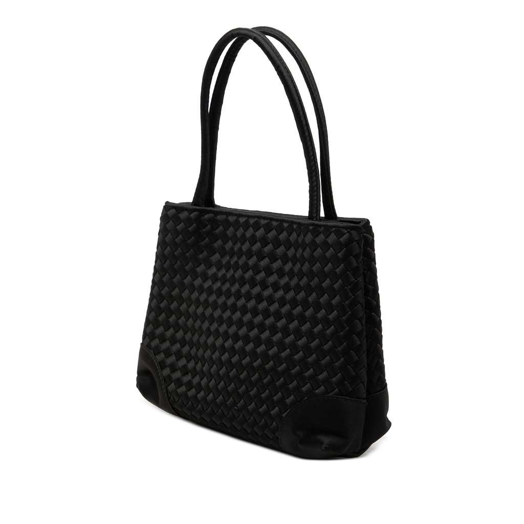 Bottega Veneta Mini Satin Intrecciato Tote Black Very good - Back View