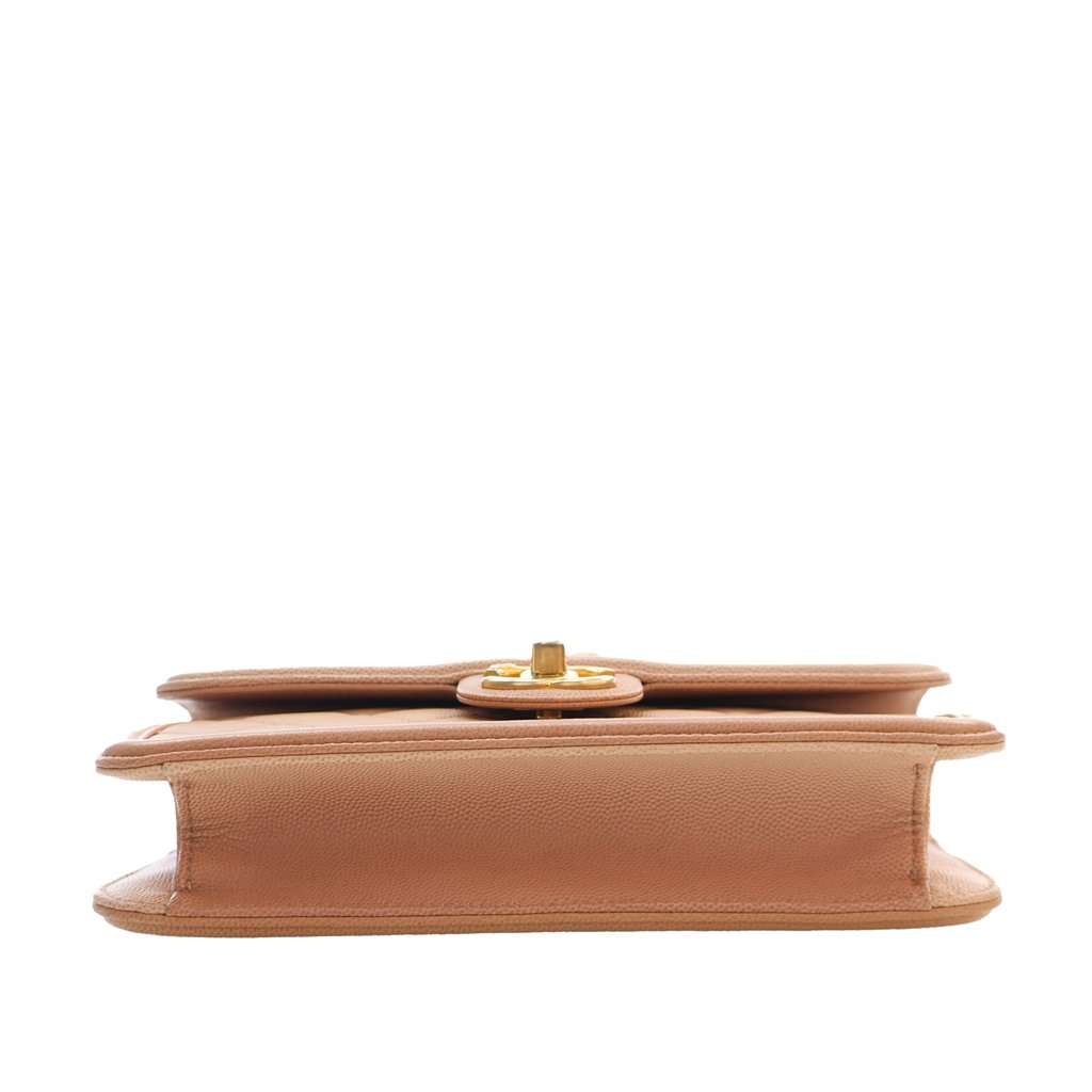 Chanel Small Quilted Caviar Sunset On The Sea Flap Beige Leather Very good condition - Inside View