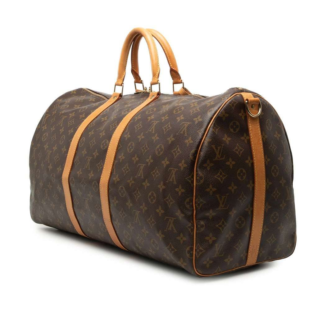 Louis Vuitton Monogram Keepall Bandouliere 55 Brown Very good - Back View
