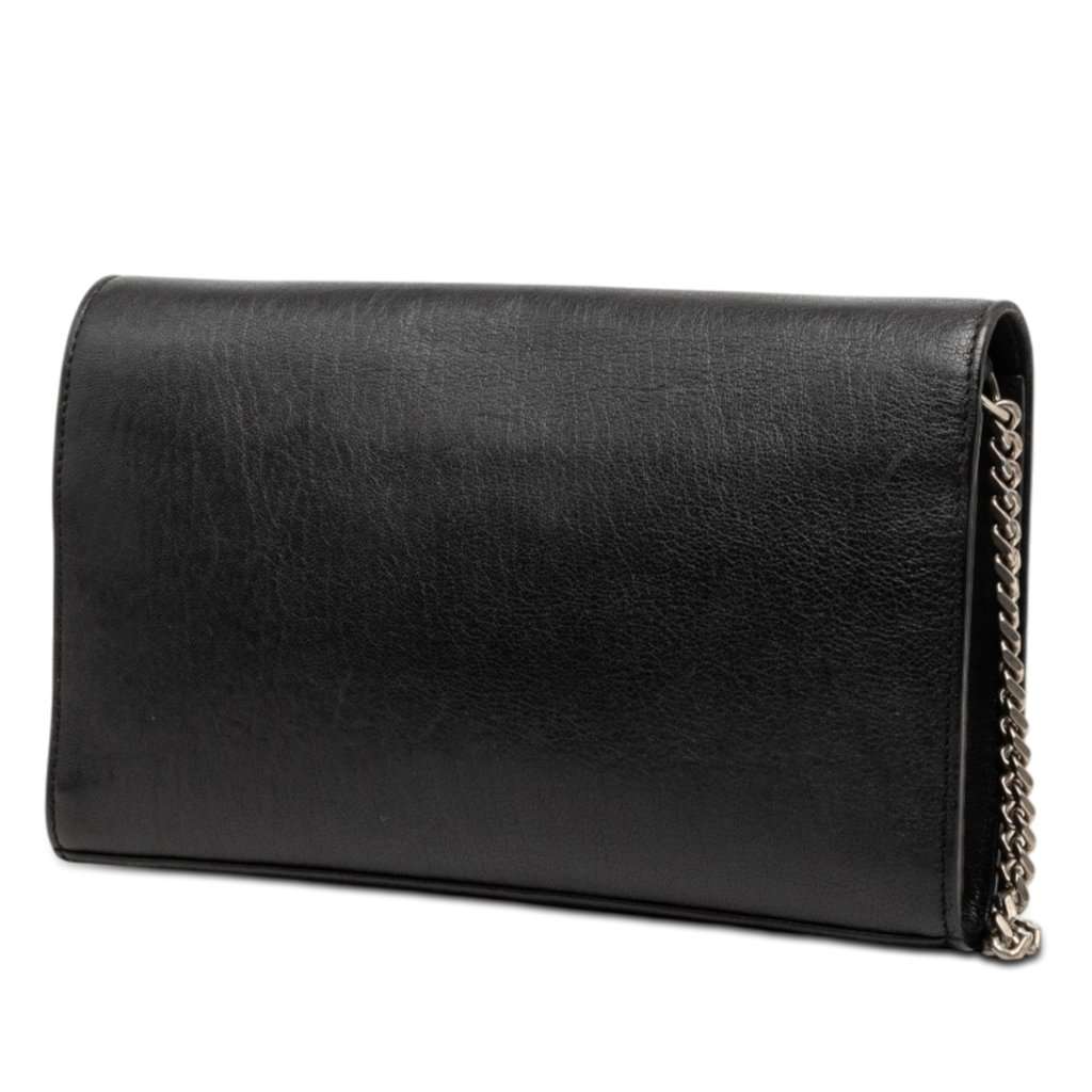 Saint Laurent Calfskin Star Studded Kate Wallet On Chain Black Leather Very good condition - Back View