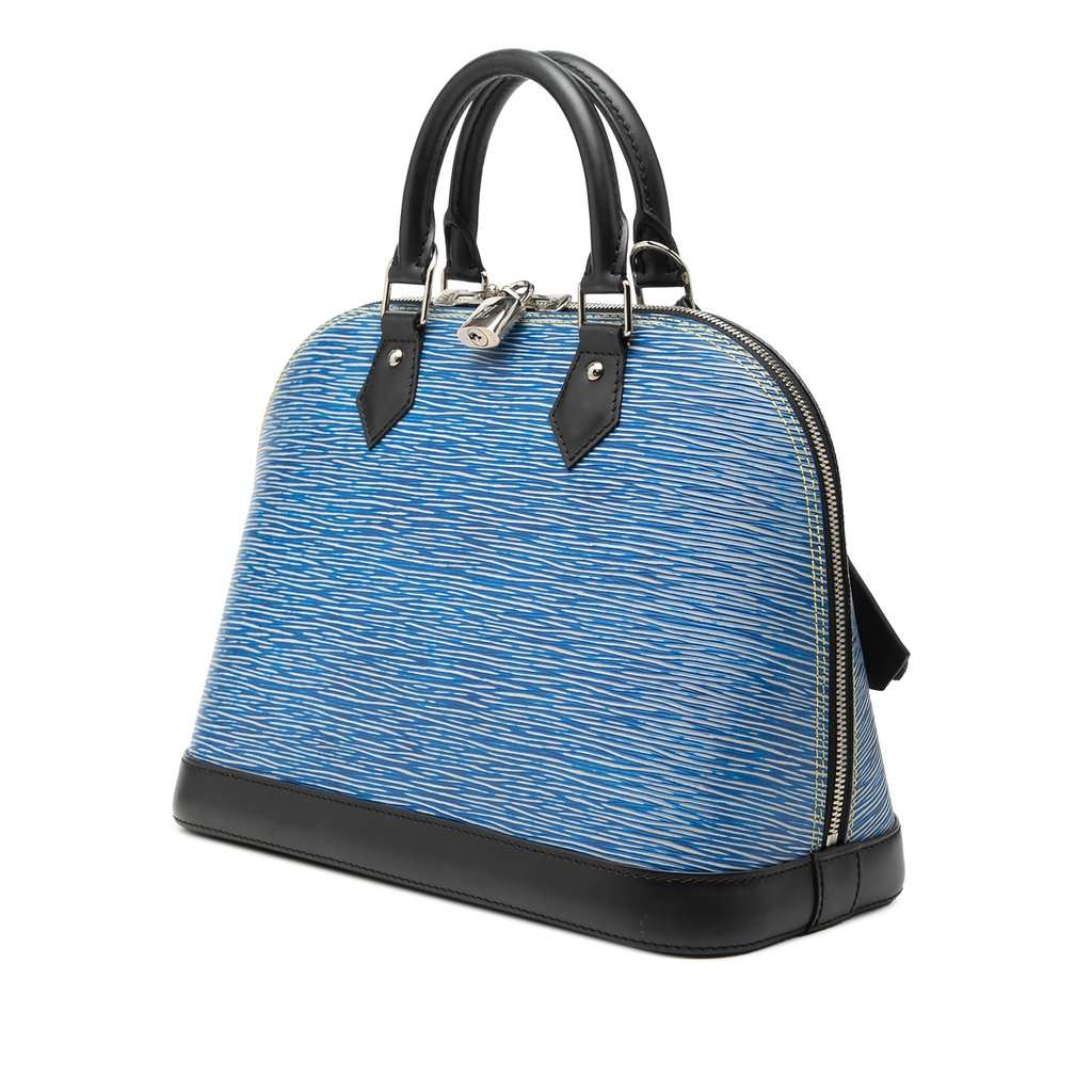 Louis Vuitton Epi Denim Alma PM Blue Leather Very good condition - Back View