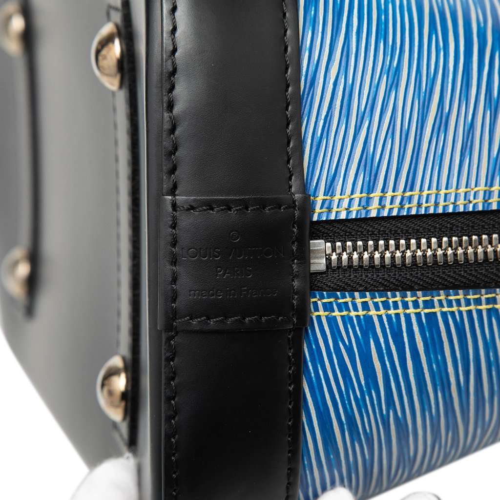 Louis Vuitton Epi Denim Alma PM Blue Leather Very good condition - Box View