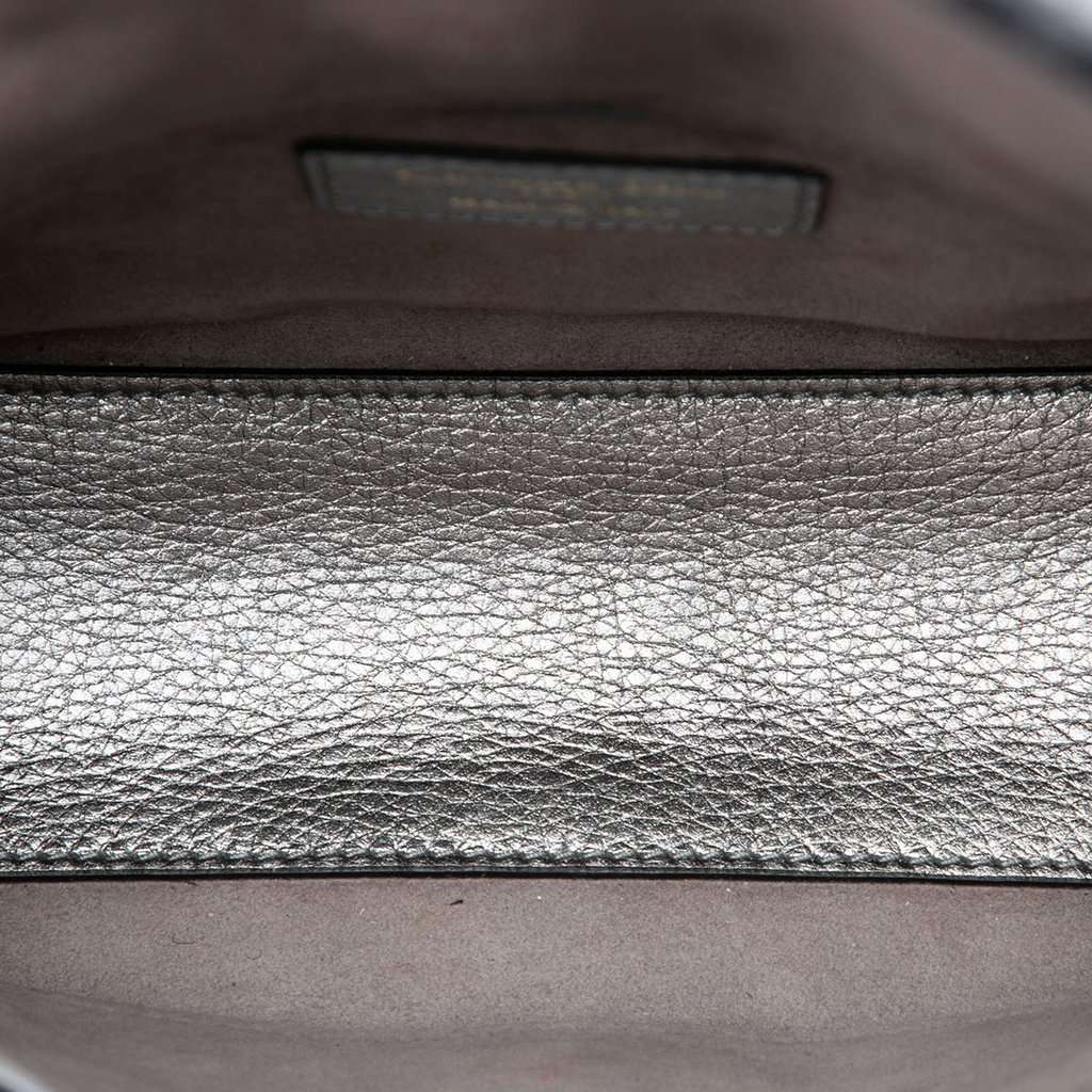 Dior Small Metallic Grained Calfskin Cannage Supple Lady Dior Silver Leather Very good condition - Model View