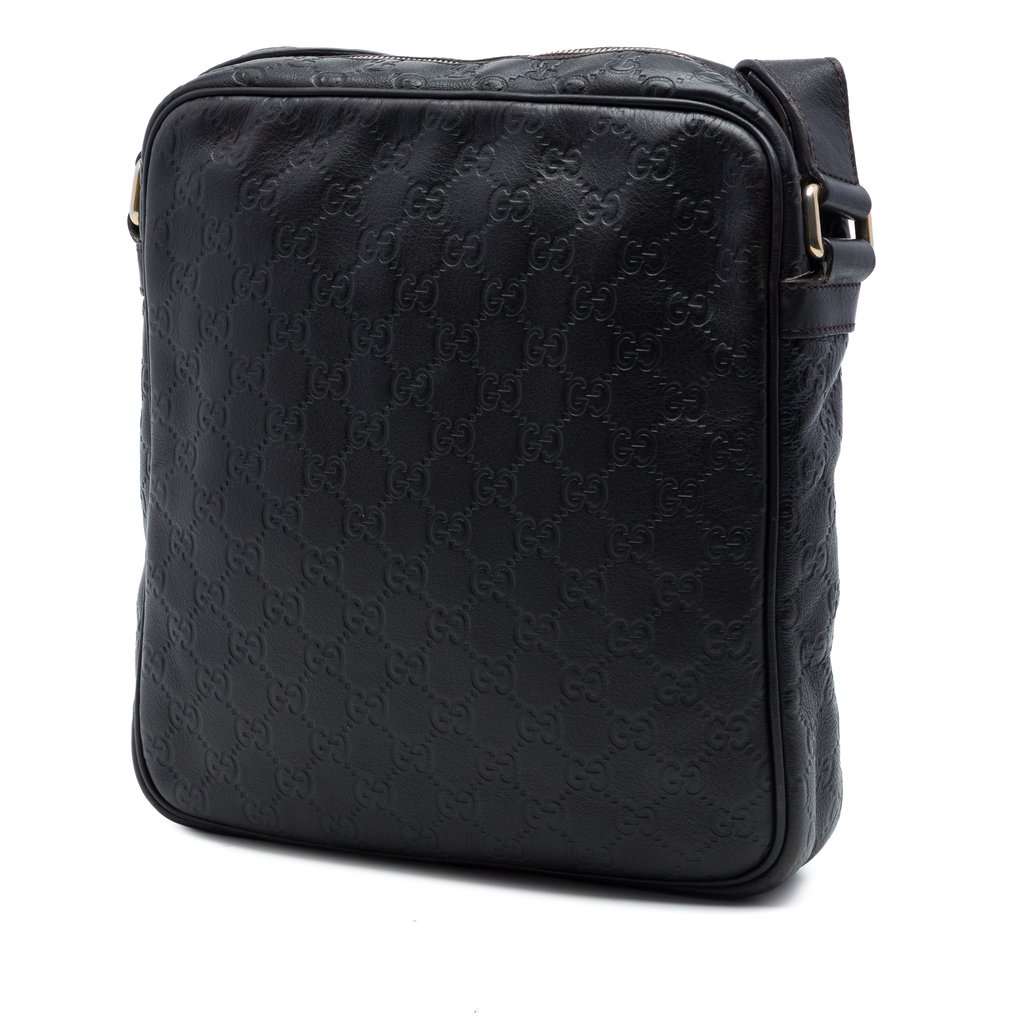 Gucci Guccissima Crossbody Black Leather Very good - Back View