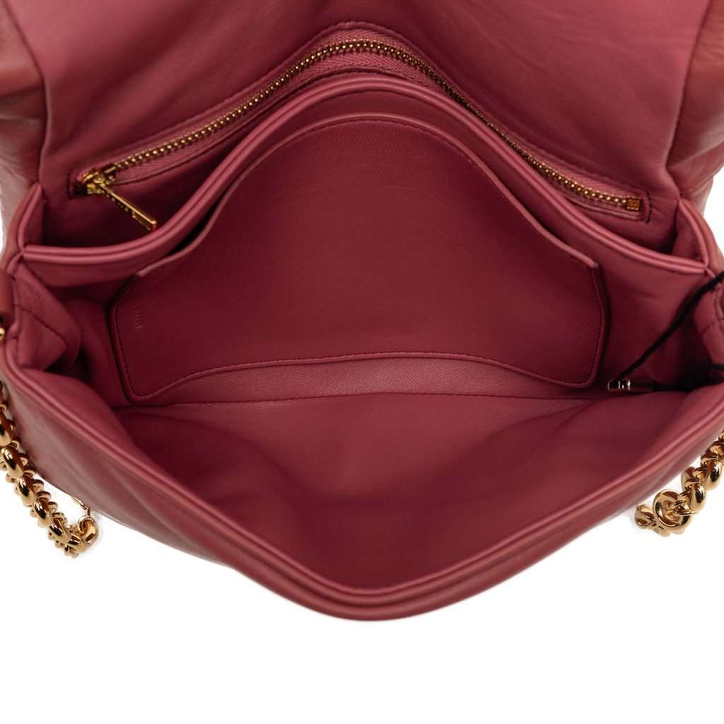 Loewe Shiny Lambskin Goya Puffer Chain Bag Pink Leather Very good condition - Model View