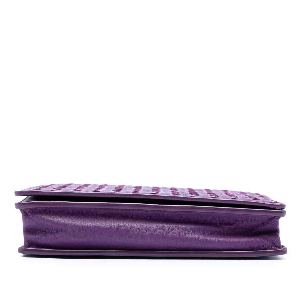Bottega Veneta Nappa Intrecciato Wallet On Chain Purple Leather Very good condition - Inside View