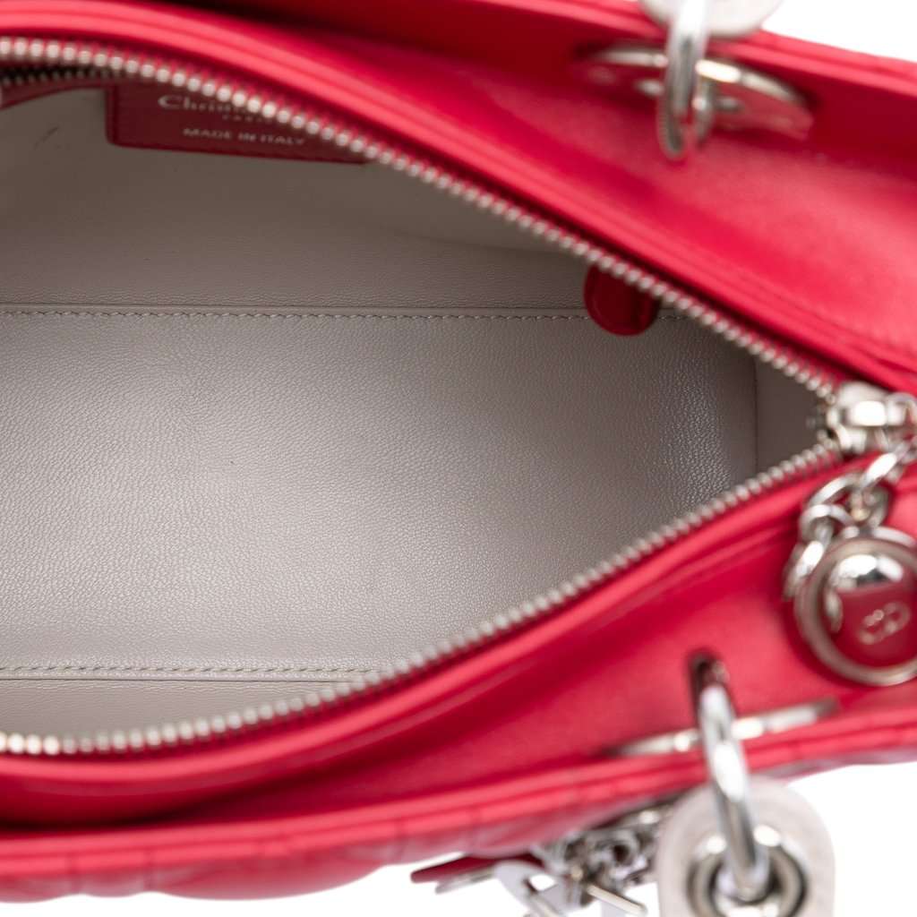 Dior Medium Bicolor Lambskin Cannage Lady Dior Pink Leather Very good condition - Model View