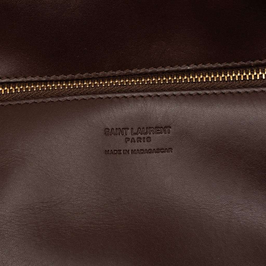 Saint Laurent Medium Raffia Panier Basket Shopper Tote Brown Very good - Box View