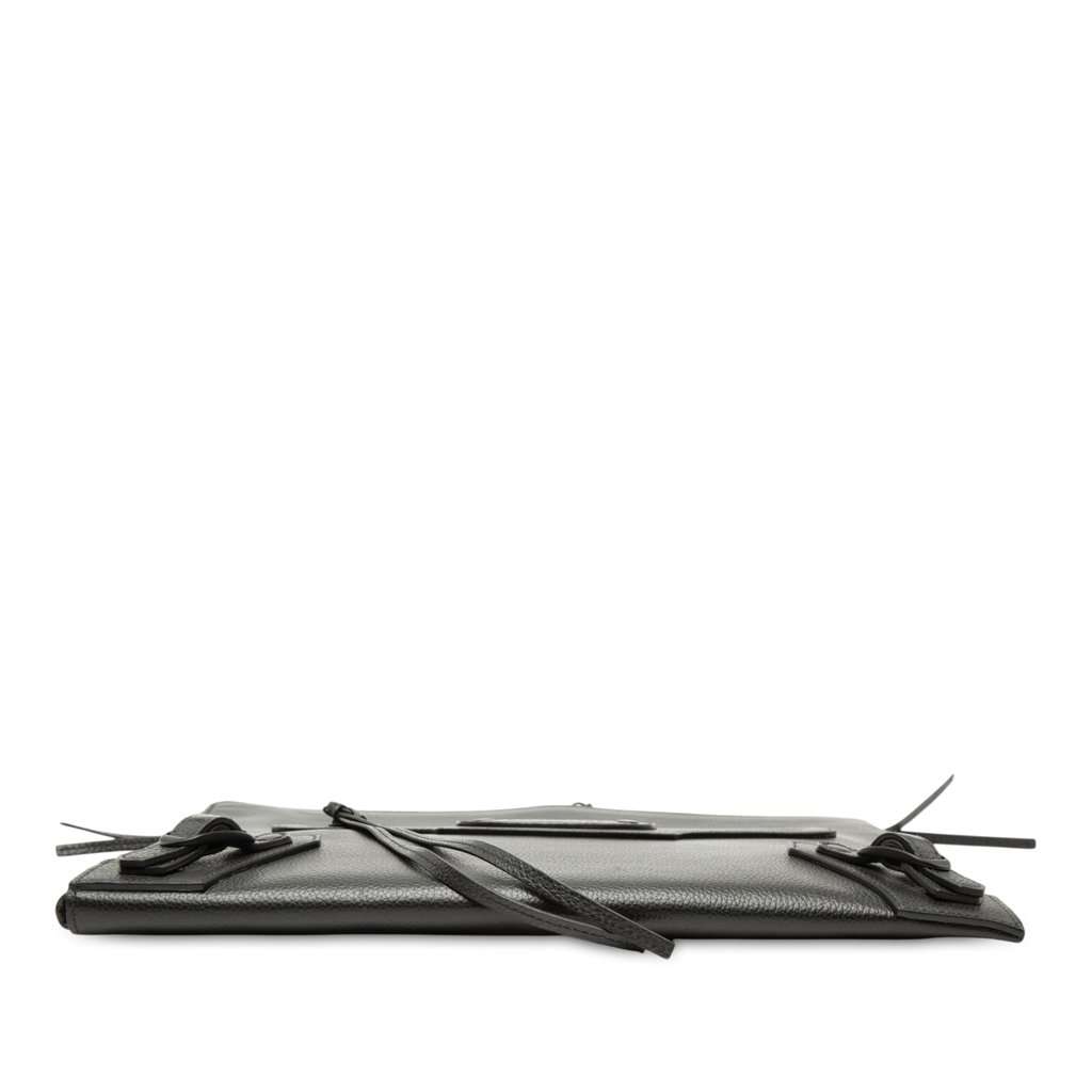 Balenciaga Grained Calfskin Neo Classic Compact Clutch with Strap Black Leather Very good - Inside View