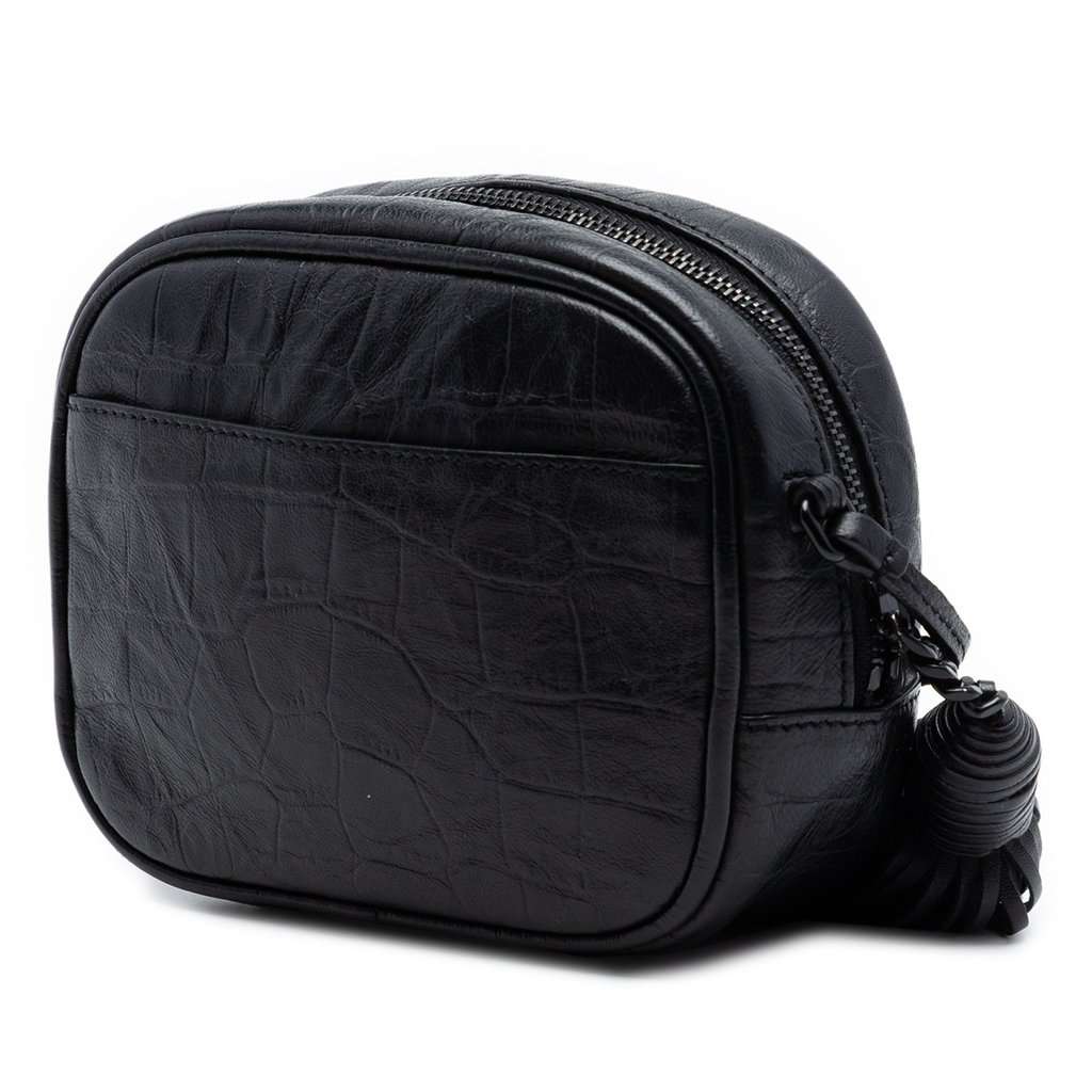 Saint Laurent Mini Croc Embossed Leather Blogger Camera Bag Black Leather Very good - Back View