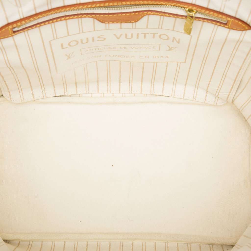 Louis Vuitton Damier Azur Neverfull MM White Very good - Model View