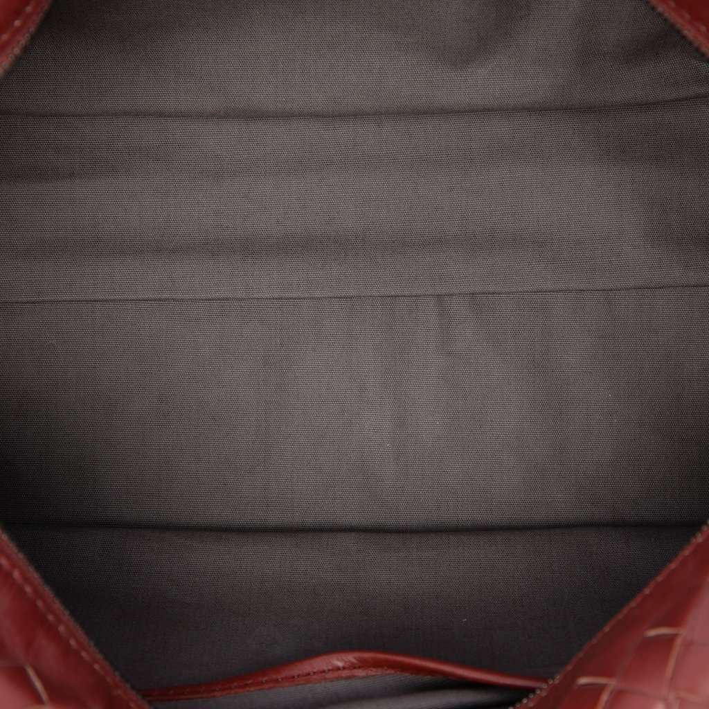 Bottega Veneta Nappa Intrecciato Travel Pouch Red Leather Very good - Model View