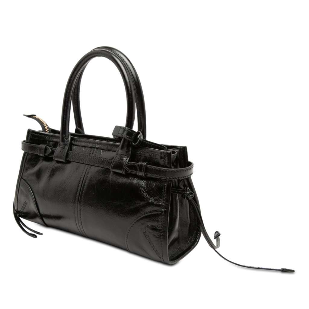 Prada Mini Glossy Calfskin Bonnie Handbag Black Leather Very good condition - Back View