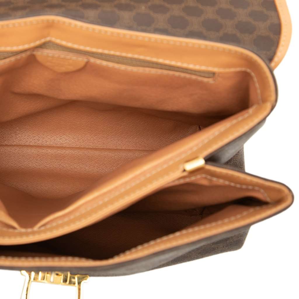 Celine Macadam Coated Canvas Top Handle Bag Brown Very good condition - Model View