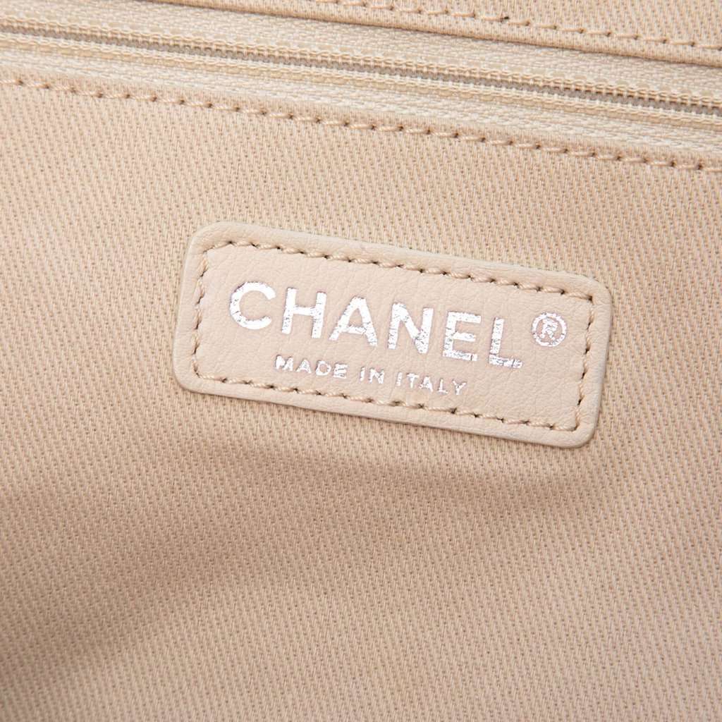 Chanel CC Quilted Cotton Coral Print Chain Tote Orange Very good condition - Box View