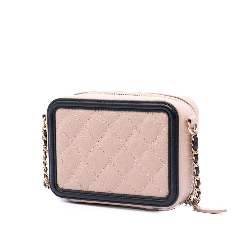 Chanel Mini Caviar CC Filigree Crossbody Pink Leather Very good - Back View