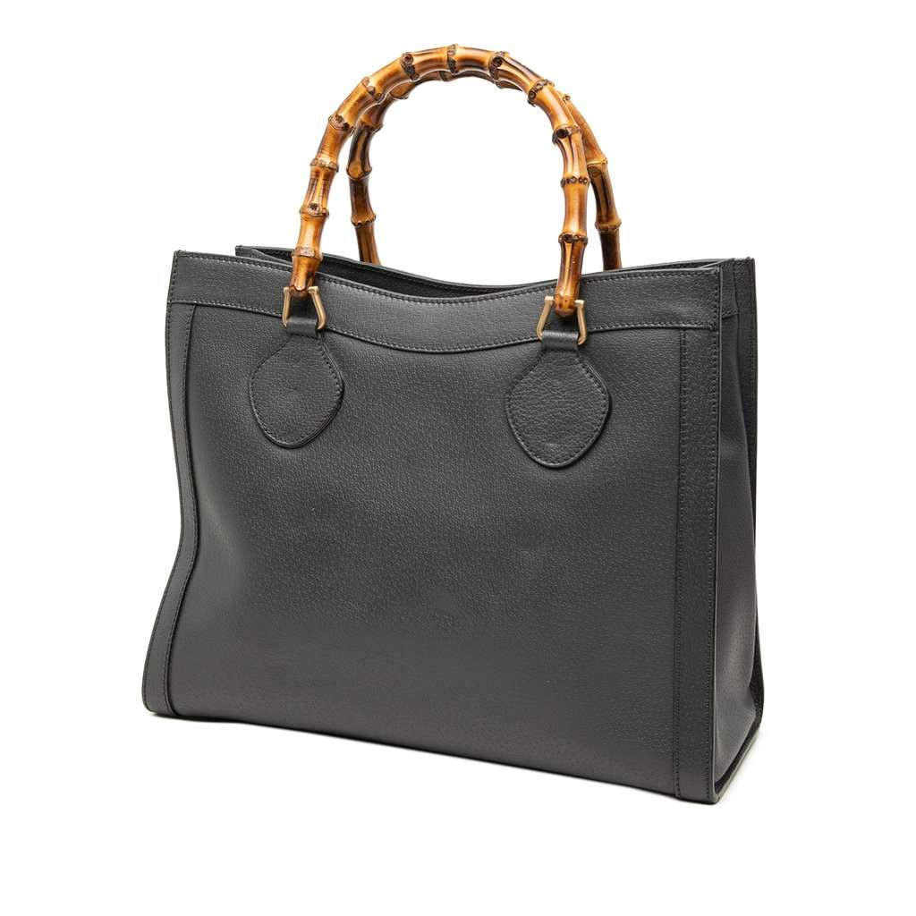 Gucci Medium Leather Bamboo Diana Tote Black Leather Very good - Back View