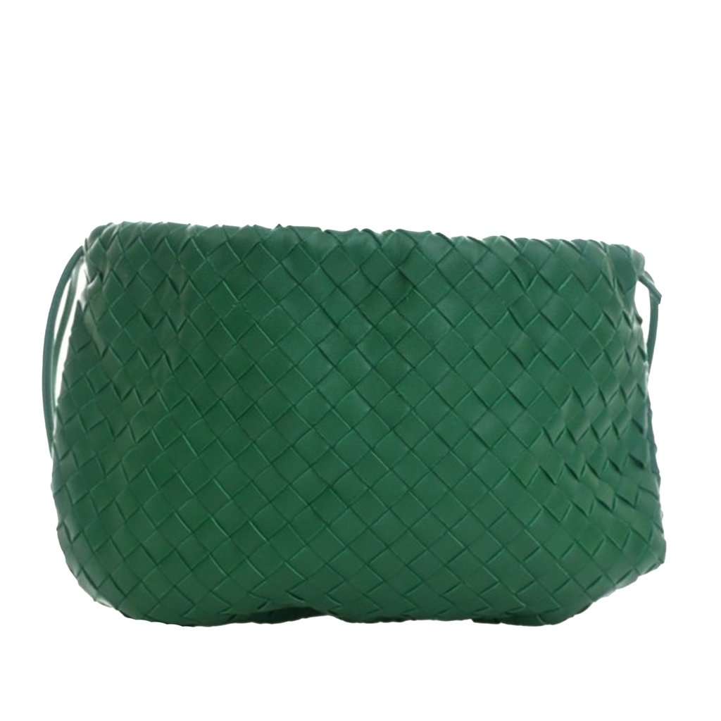 Bottega Veneta Small Nappa Intrecciato Bulb Satchel Green Leather Very good condition - Model View