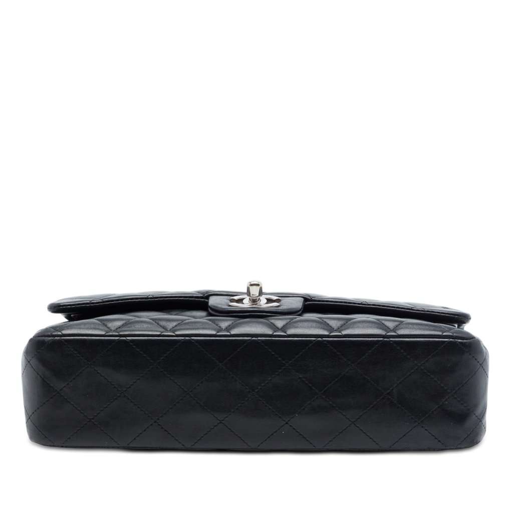 Chanel Medium Classic Lambskin Double Flap Black Leather Very good - Inside View