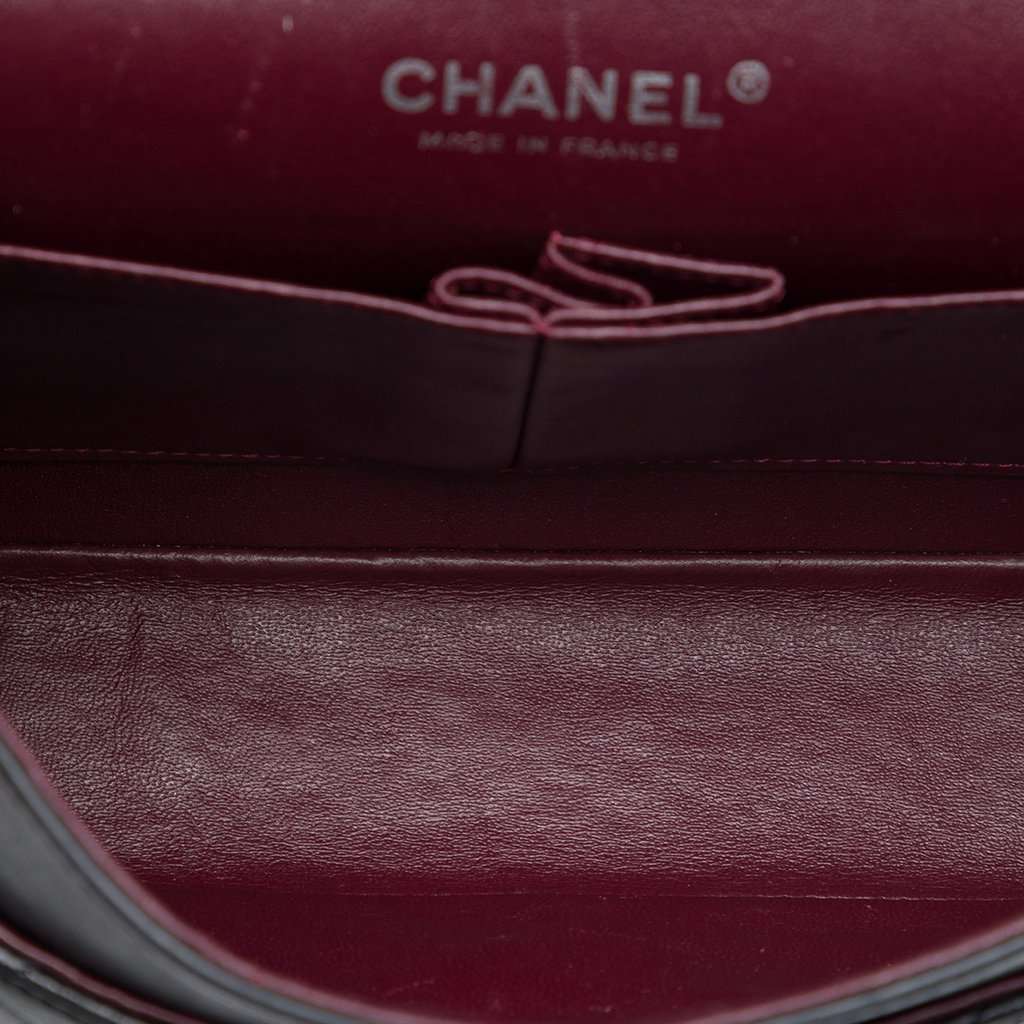 Chanel Medium Classic Lambskin Double Flap Black Leather Very good - Model View