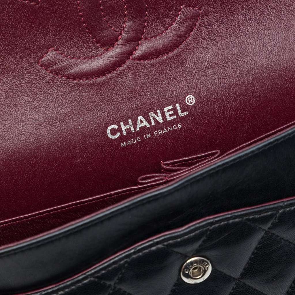 Chanel Medium Classic Lambskin Double Flap Black Leather Very good - Box View