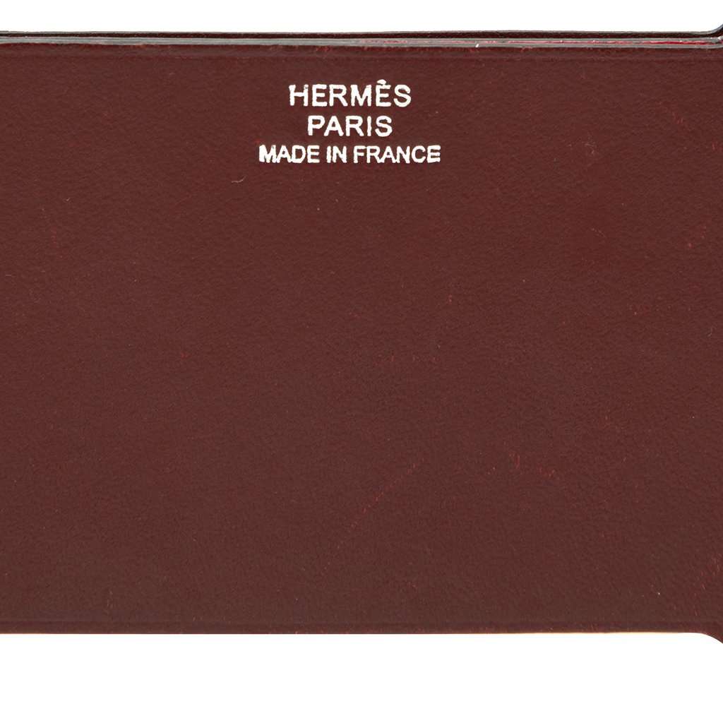 Hermès Tadelakt and Sombrero Manhattan Card Holder Red Leather Very good condition - Box View