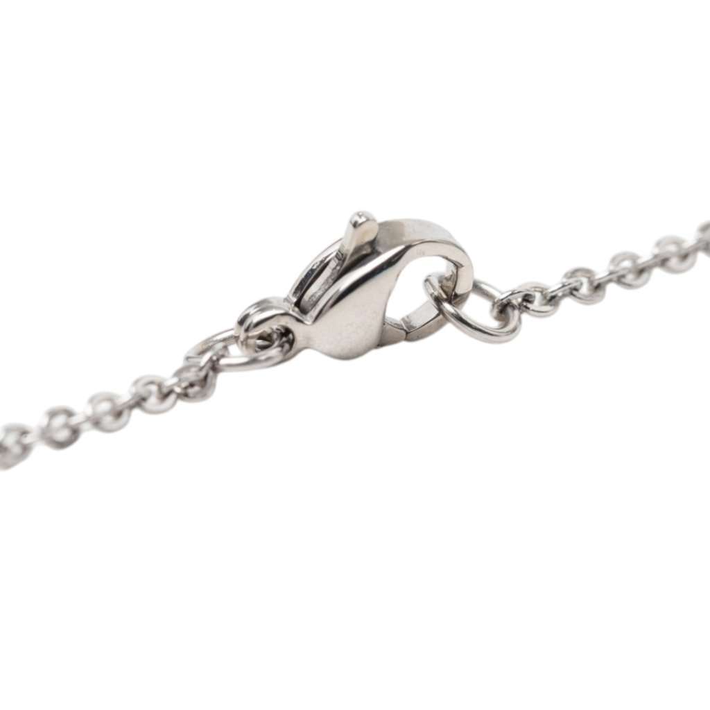 Hermès Palladium Plated Enamel Pop H Pendant Necklace Silver Metal Very good - Box View