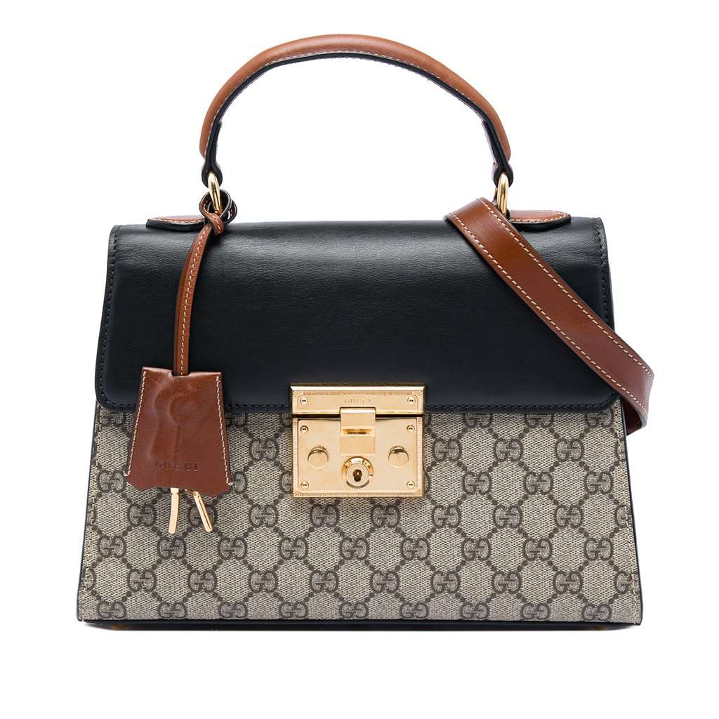 Gucci Small GG Supreme Padlock Satchel Beige Very good condition - Front View
