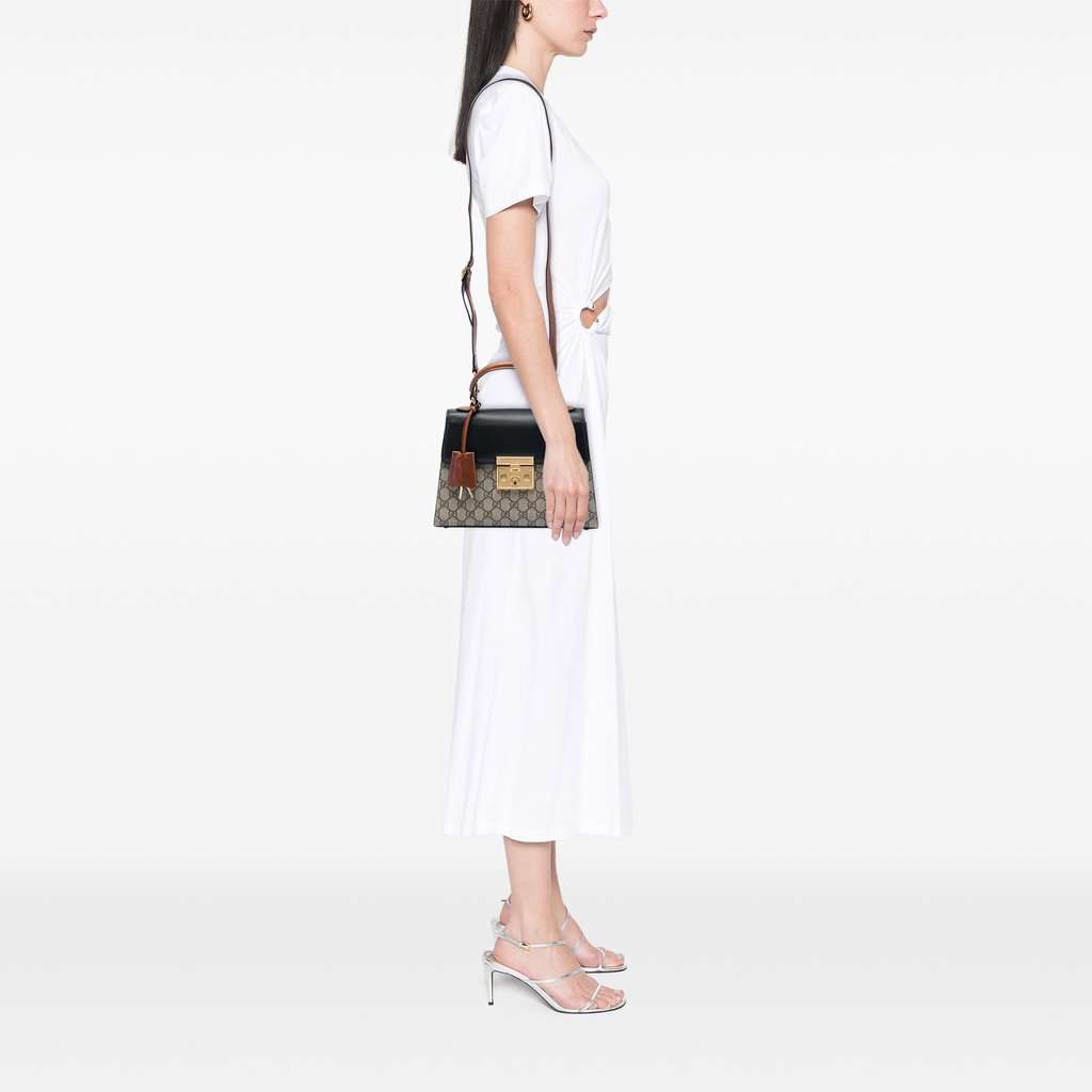 Gucci Small GG Supreme Padlock Satchel Beige Very good condition - Box View