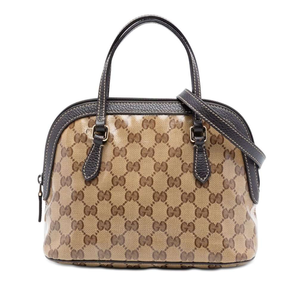Gucci Mini GG Crystal Dome Satchel Beige Very good condition - Front View