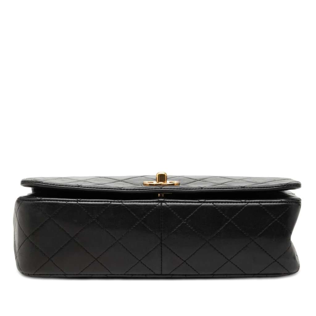 Chanel CC Quilted Lambskin Full Flap Black Leather Good condition - Inside View