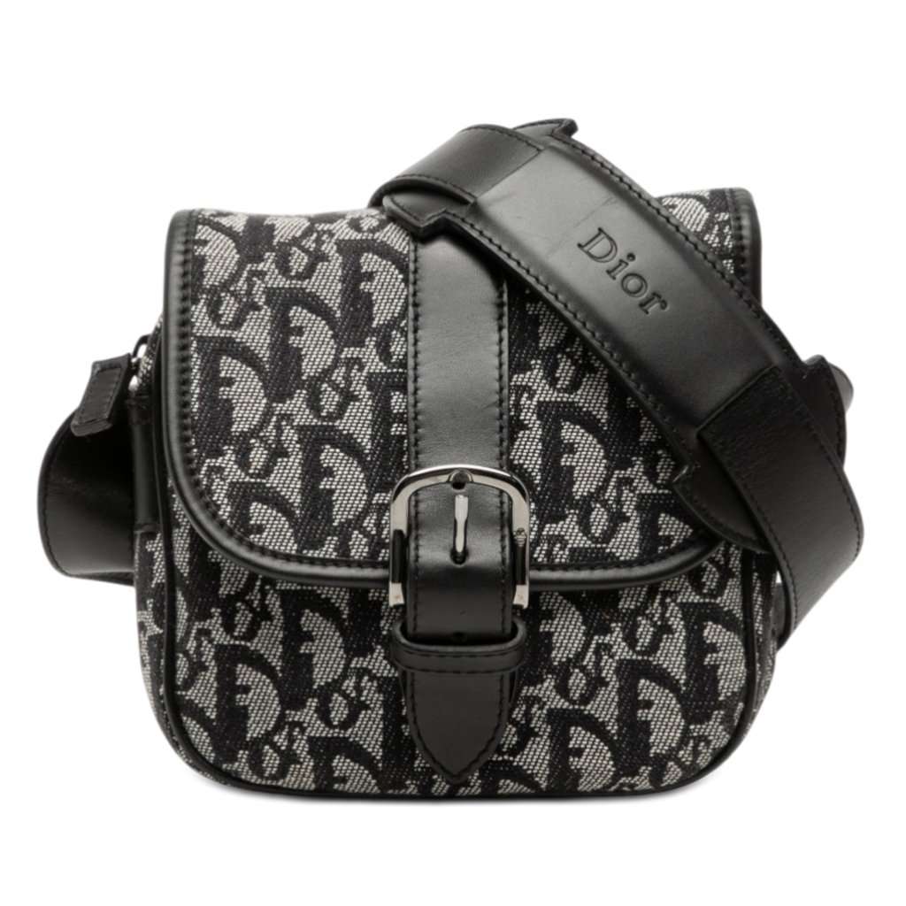 Dior Diorissimo Trotter Canvas Crossbody Black Very good - Front View