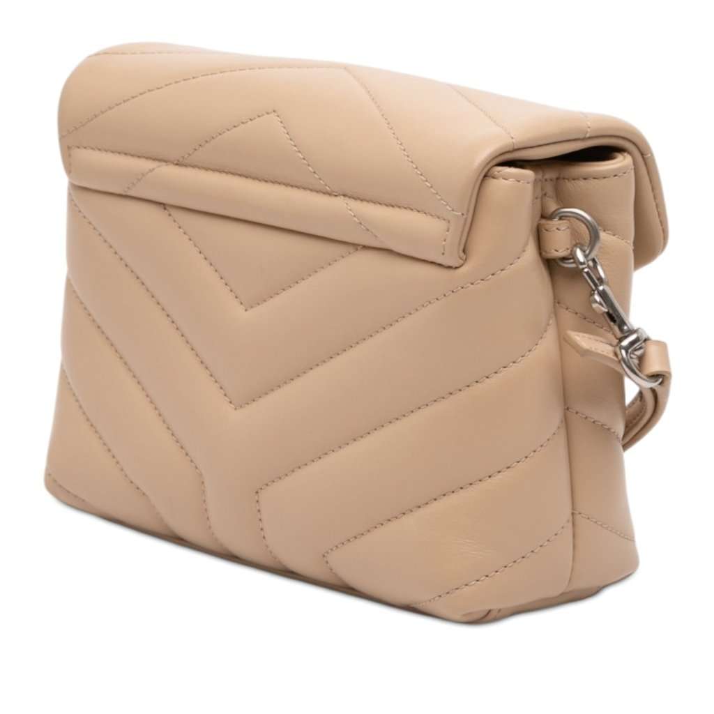 Saint Laurent Toy Matelasse Calfskin Monogram LouLou Crossbody Beige Leather Very good - Back View
