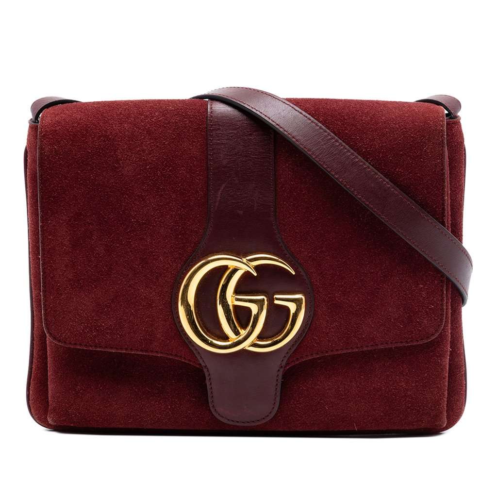 Gucci Medium Suede Arli Crossbody Red Leather Very good - Front View