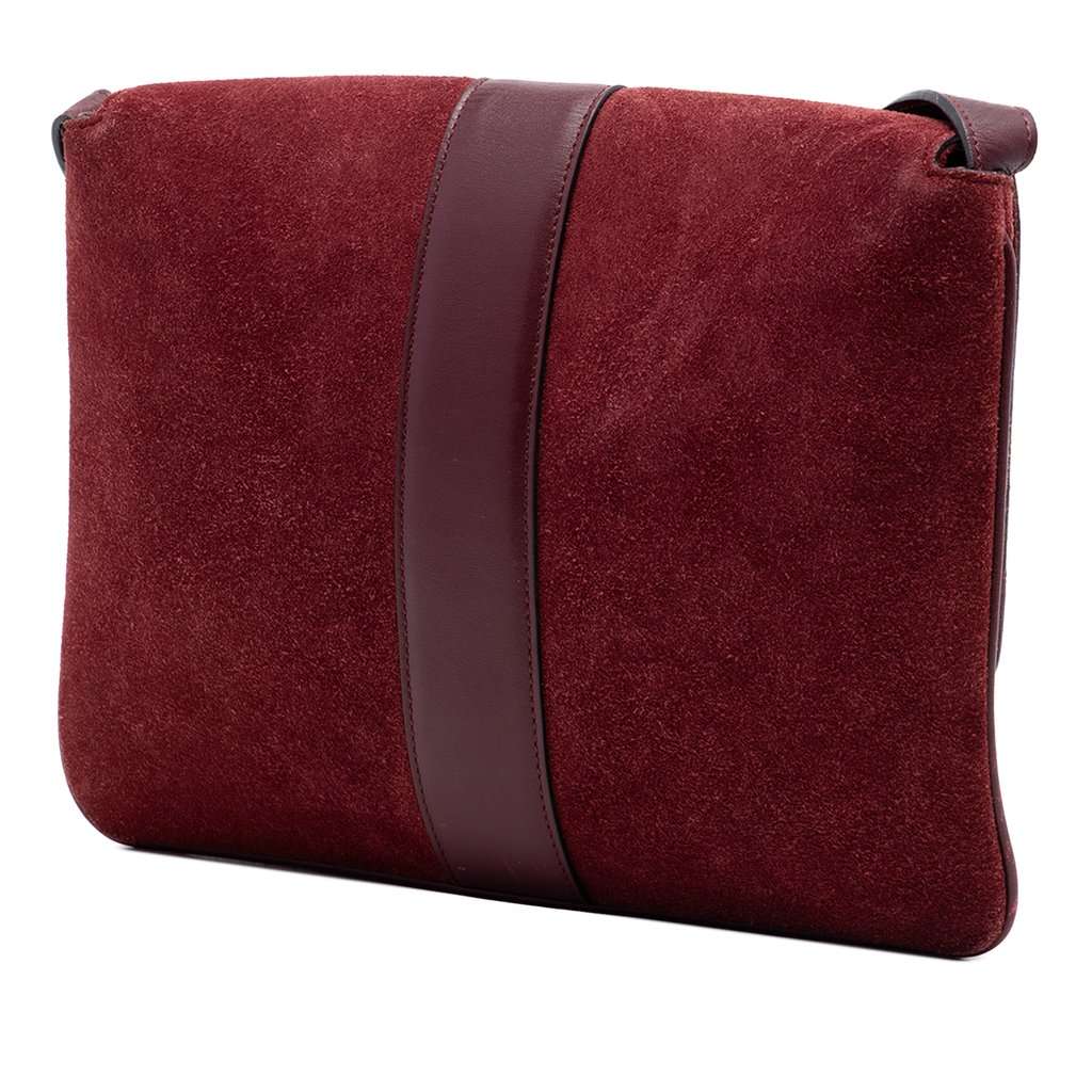 Gucci Medium Suede Arli Crossbody Red Leather Very good - Back View